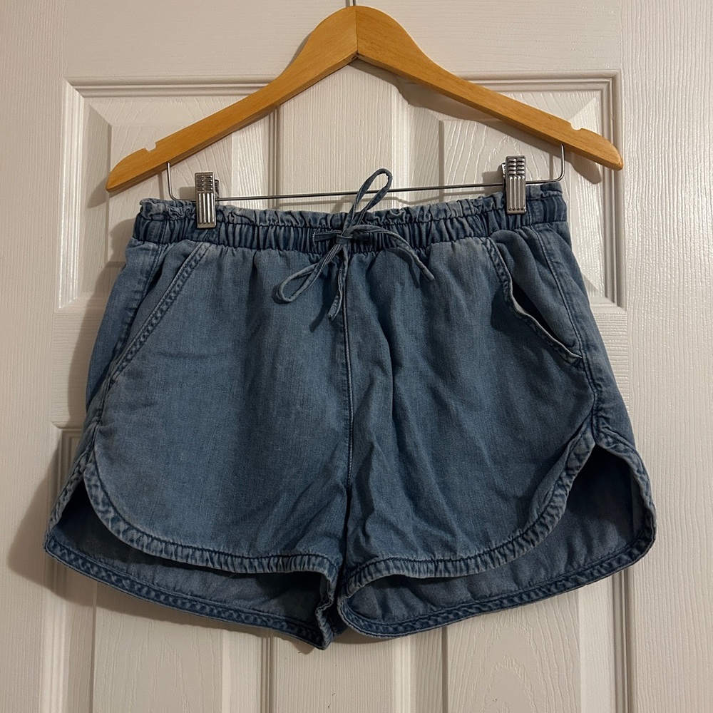 American Eagle Outfitters Blue Jean Drawstring Shorts